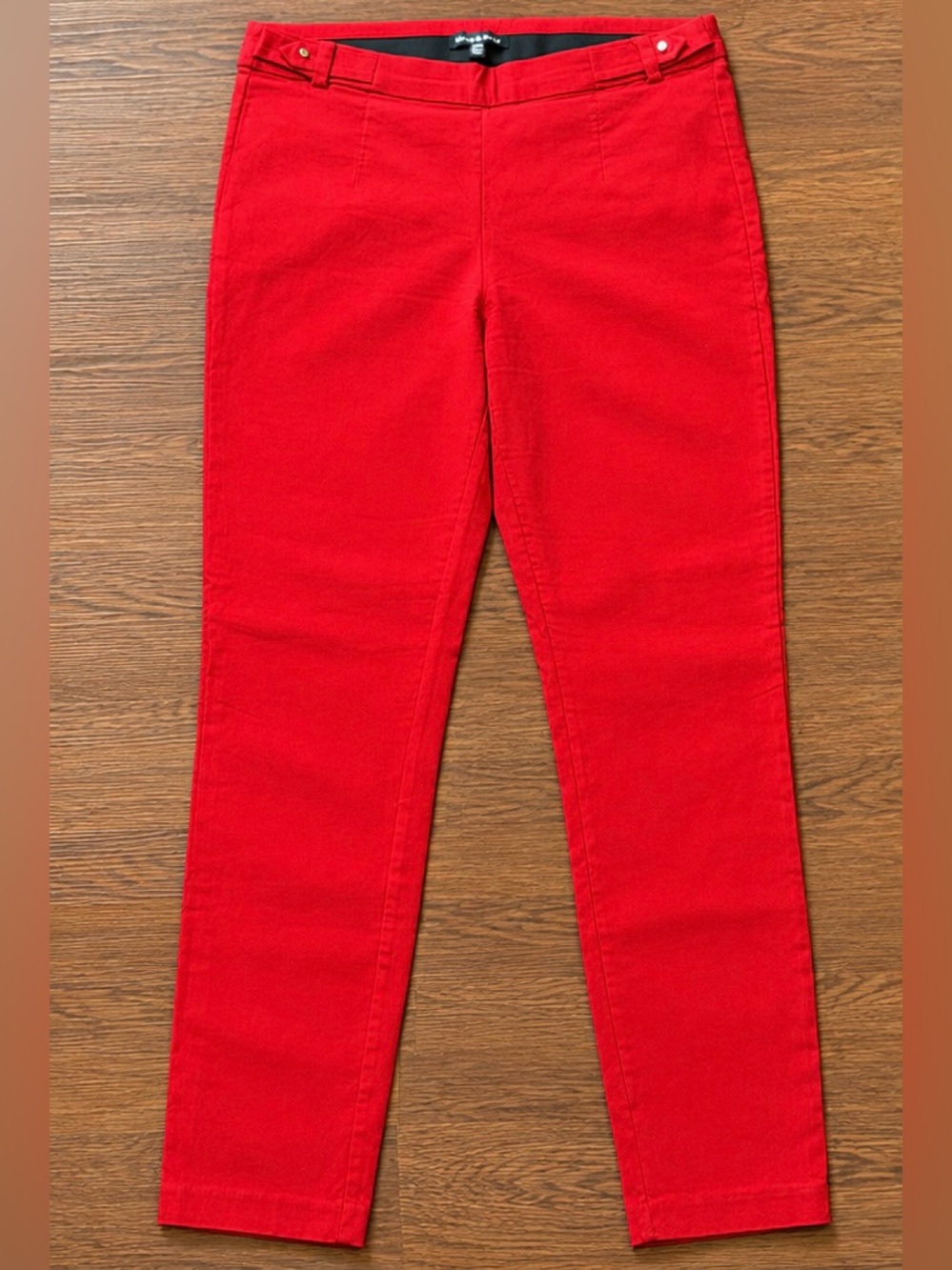 Bright Red Slim Ankle Pants by Unknown Brand